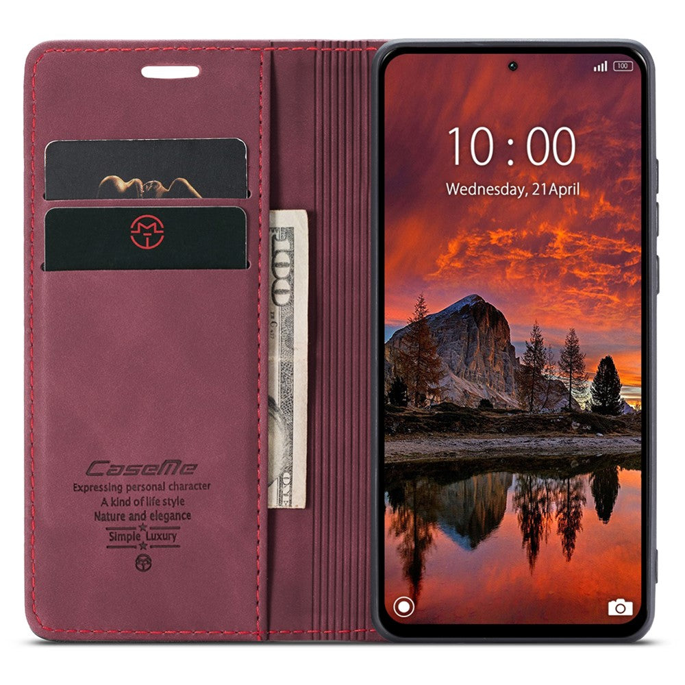 CASEME 013 Series For Xiaomi Redmi Note 13 Pro 4G / Poco M6 Pro 4G Leather Case Card Holder Phone Cover