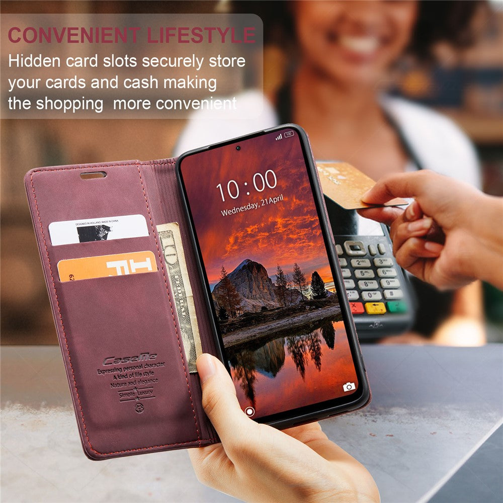 CASEME 013 Series For Xiaomi Redmi Note 13 Pro 4G / Poco M6 Pro 4G Leather Case Card Holder Phone Cover