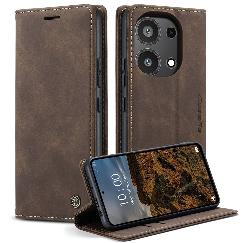 CASEME 013 Series For Xiaomi Redmi Note 13 Pro 4G / Poco M6 Pro 4G Leather Case Card Holder Phone Cover