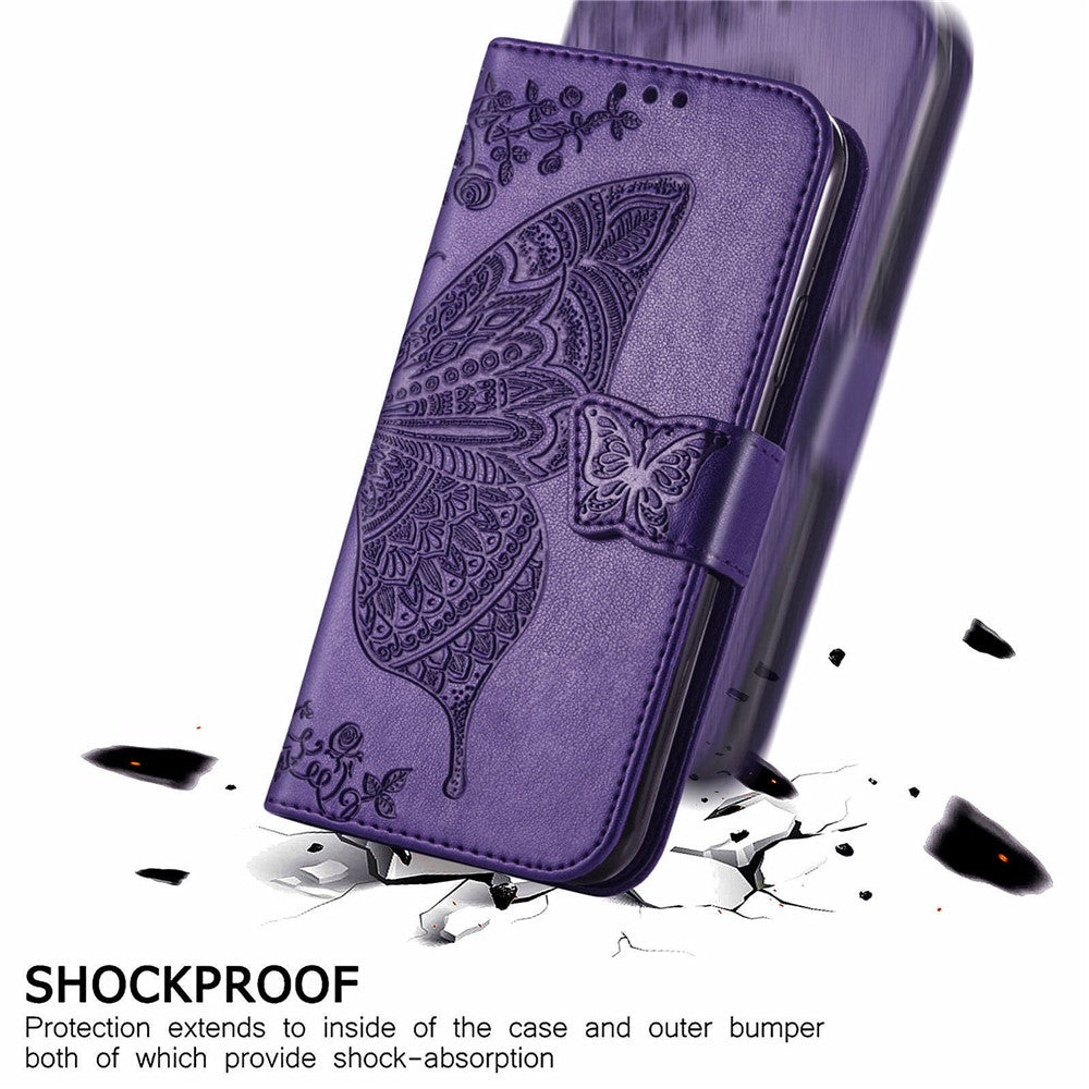 For Xiaomi 14 Ultra PU Leather Case Imprint Butterfly Flower Phone Cover