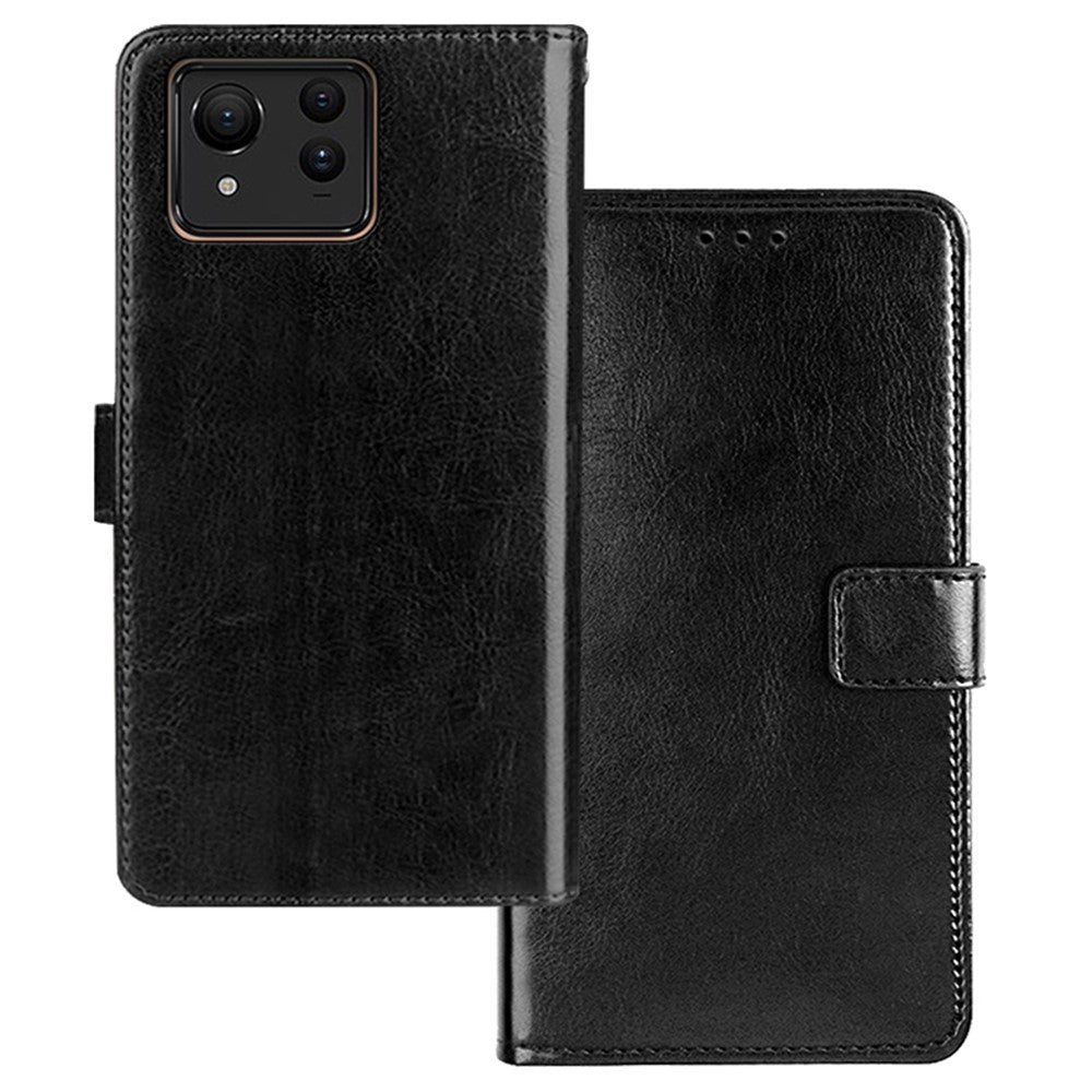 IDEWEI For Asus Zenfone 11 Ultra 5G Leather Case Photo Card Slots Crazy Horse Texture Phone Cover