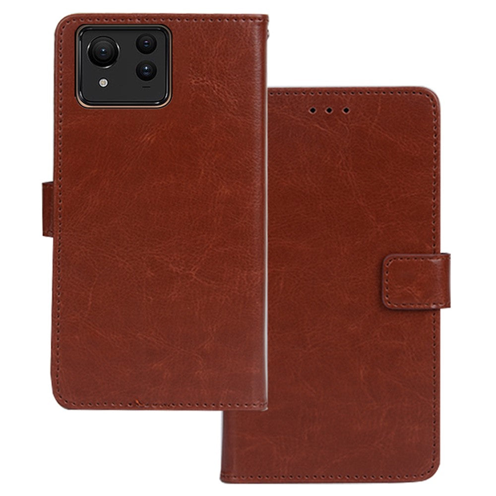 IDEWEI For Asus Zenfone 11 Ultra 5G Leather Case Photo Card Slots Crazy Horse Texture Phone Cover
