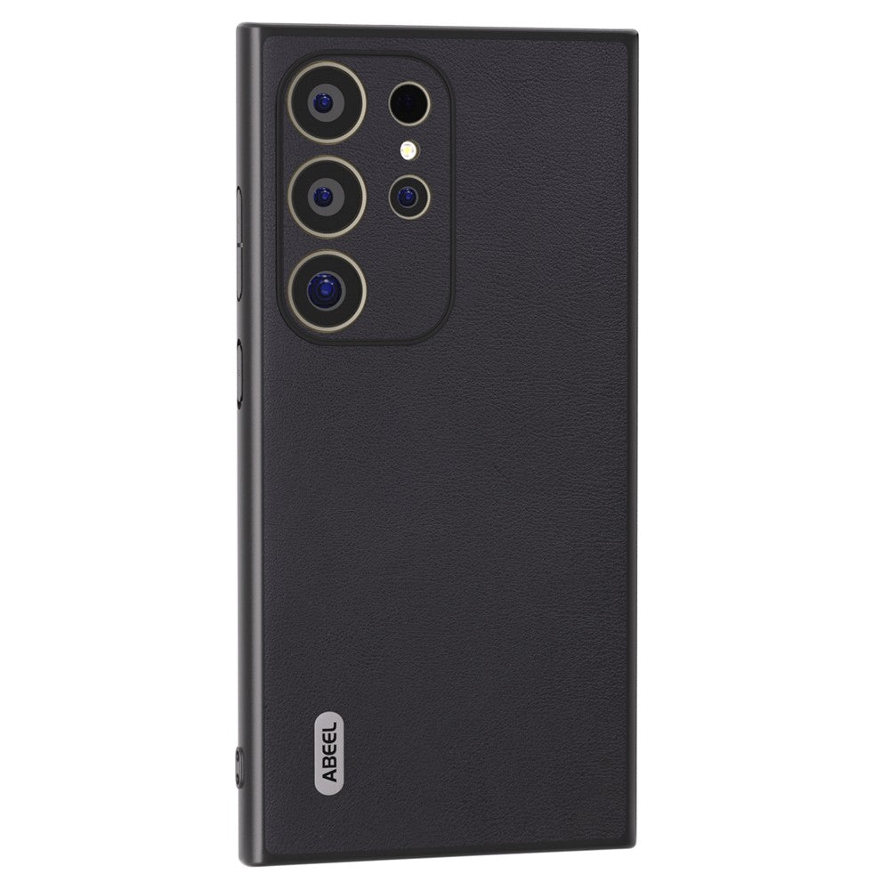 ABEEL til Samsung Galaxy S24 Ultra Cover Tekstureret Læderbelagt PC+TPU Hybrid Slankt Cover