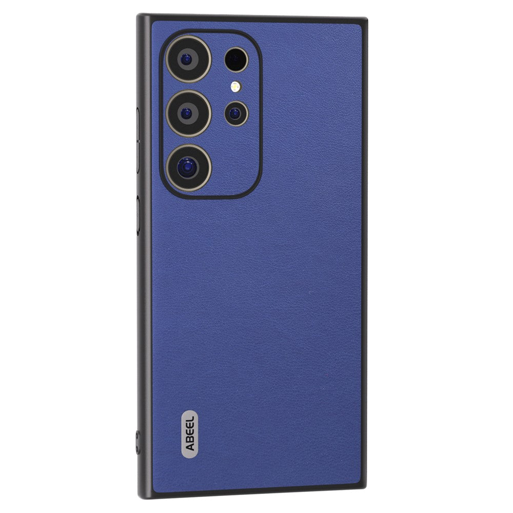 ABEEL til Samsung Galaxy S24 Ultra Cover Tekstureret Læderbelagt PC+TPU Hybrid Slankt Cover