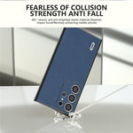 ABEEL For Samsung Galaxy S24 Ultra Case Cowhide Leather Soft TPU Hard PC Hybrid Phone Cover
