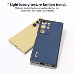 ABEEL For Samsung Galaxy S24 Ultra Case Cowhide Leather Soft TPU Hard PC Hybrid Phone Cover