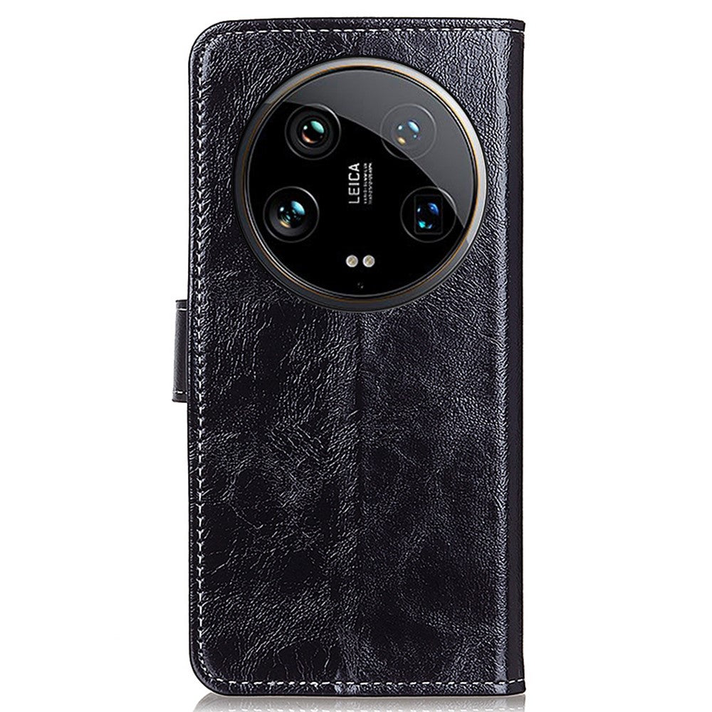 For Xiaomi 14 Ultra Drop Resistant Wallet Case Retro PU Leather Phone Cover