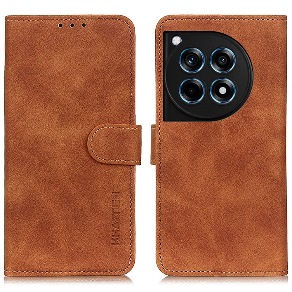 KHAZNEH För OnePlus 12R 5G / Ace 3 5G Skal Retro PU Läder Plånboksfodral mobilskydd