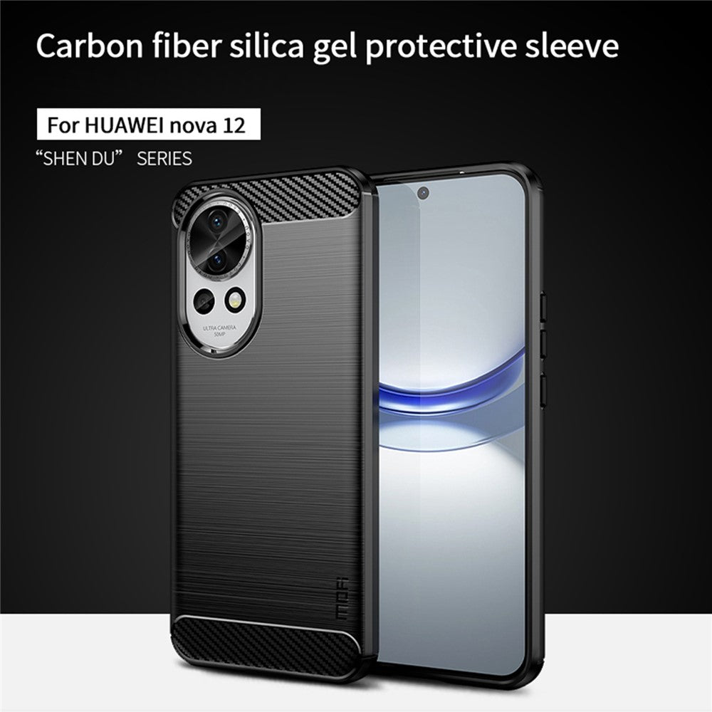 MOFI JK TPU Series-1 För Huawei Nova 12 5G mobilskal Borstat Stötdämpande Skal