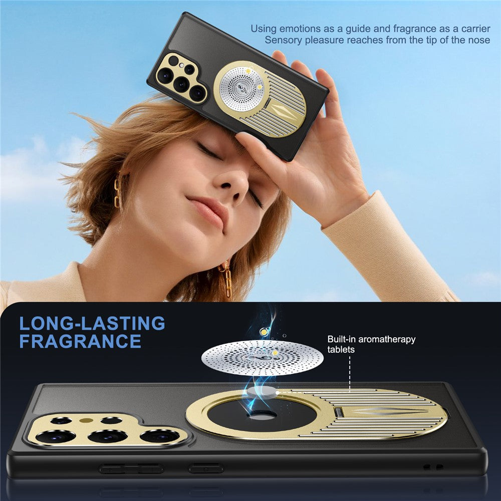 For Samsung Galaxy S22 Ultra 5G Case Graphene Heat Dissipation Phone Case with Aromatherapy Tablet