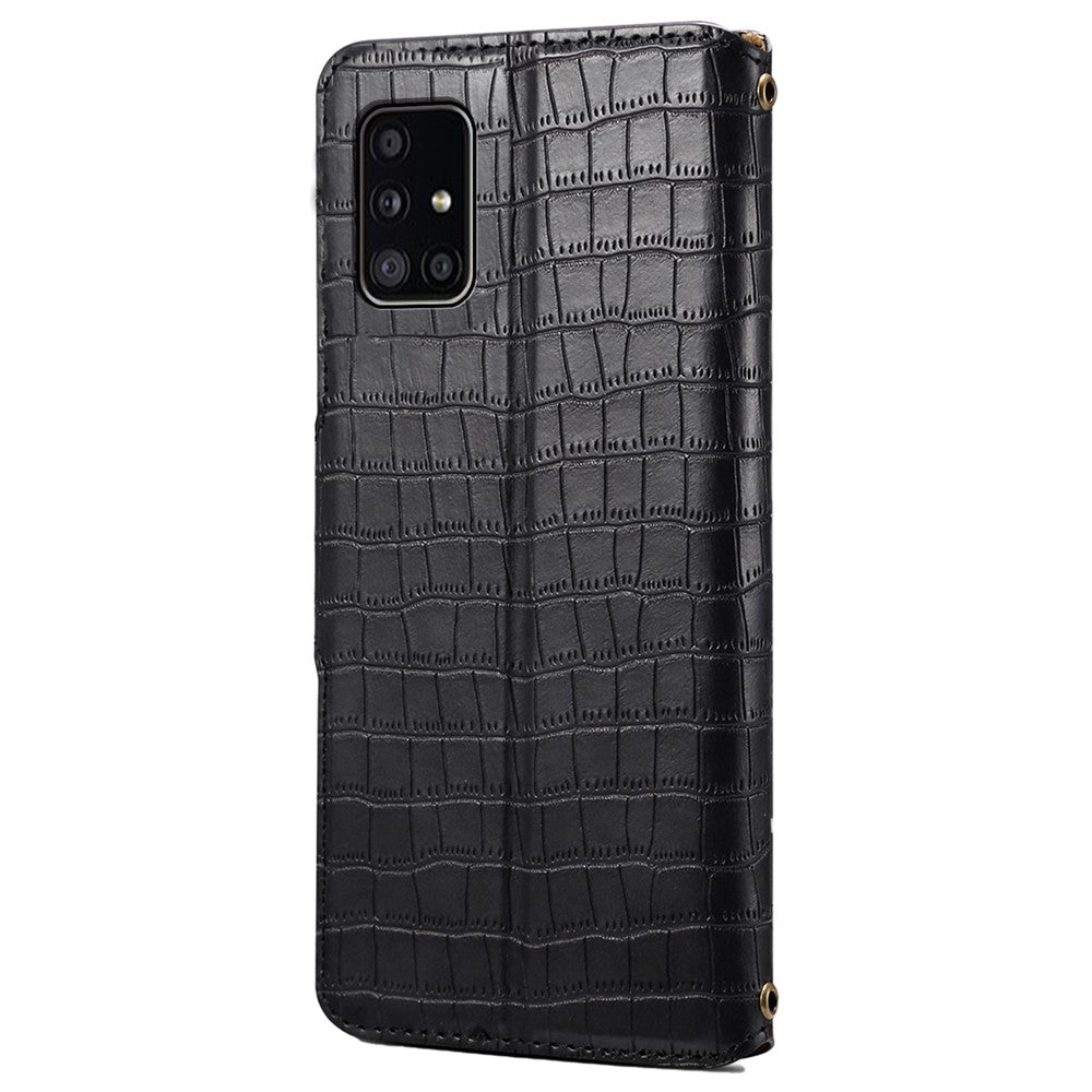 Til Samsung Galaxy A51 4G SM-A515 Pung Etui i PU Læder med Krokodillemønster Telefoncover