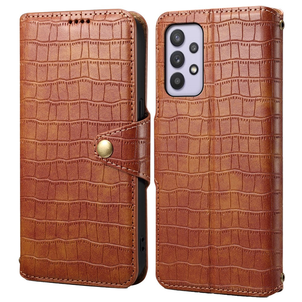 For Samsung Galaxy A32 5G / M32 5G Wallet Phone Case with Stand Crocodile Texture Leather Cover