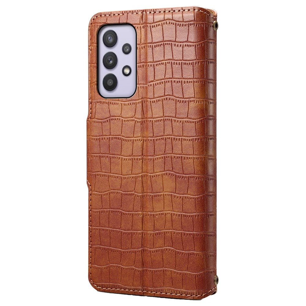 For Samsung Galaxy A32 5G / M32 5G Wallet Phone Case with Stand Crocodile Texture Leather Cover