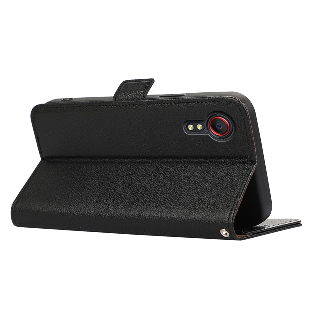 ABEEL For Samsung Galaxy Xcover7 Case RFID Blocking PU Leather Phone Cover Adjustable Stand