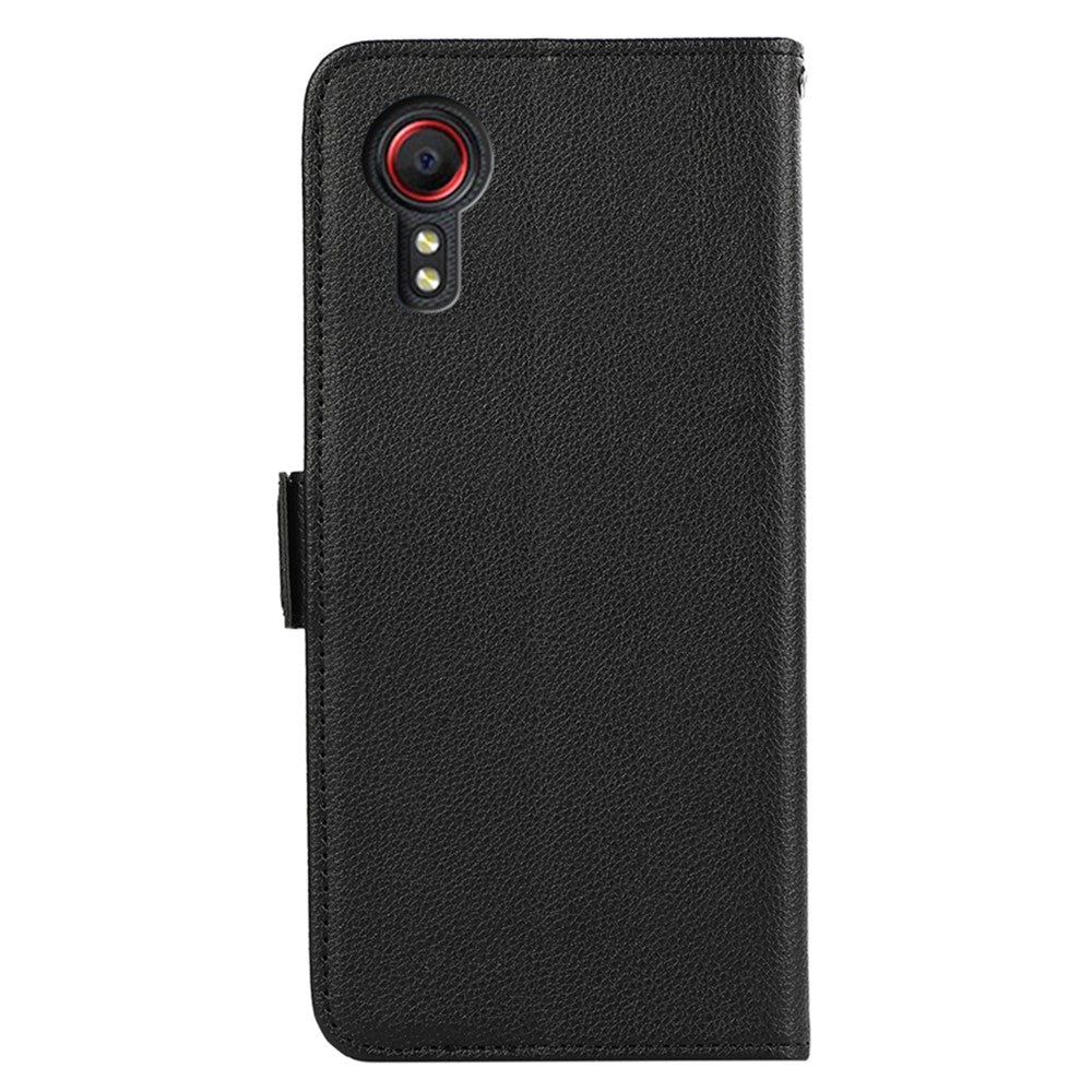 ABEEL For Samsung Galaxy Xcover 5 Leather Case RFID Blocking Litchi Texture Wallet Phone Cover