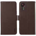 ABEEL For Samsung Galaxy Xcover 5 Leather Case RFID Blocking Litchi Texture Wallet Phone Cover