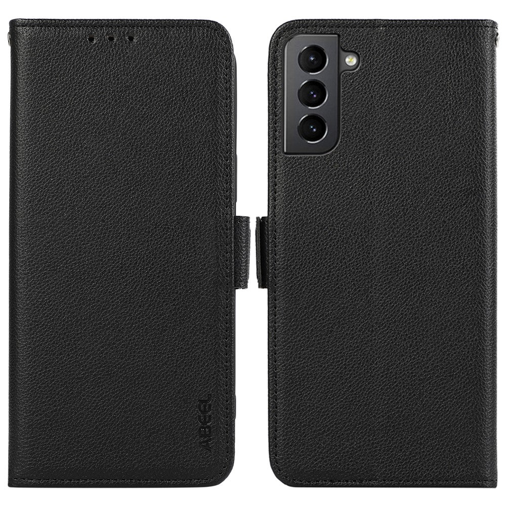 ABEEL För Samsung Galaxy S21 5G / 4G Plånboksfodral RFID-blockerande PU-lädermobilfodral