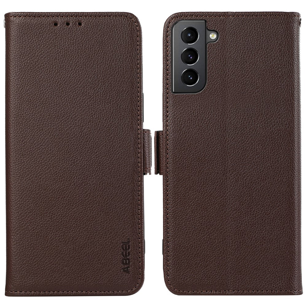 ABEEL For Samsung Galaxy S21 5G / 4G Wallet Case RFID Blocking PU Leather Phone Cover