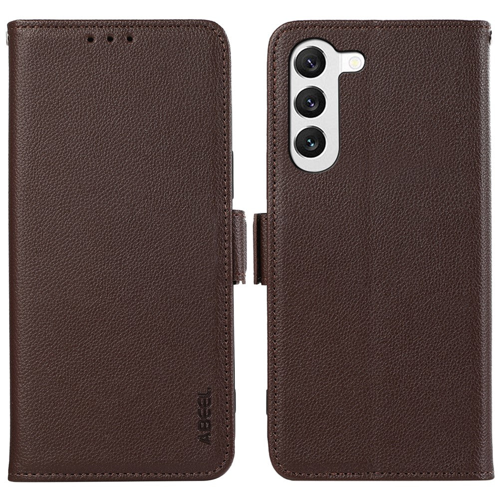ABEEL Til Samsung Galaxy S22 5G Cover Litchi Tekstur RFID Blokerende Telefonlædercover