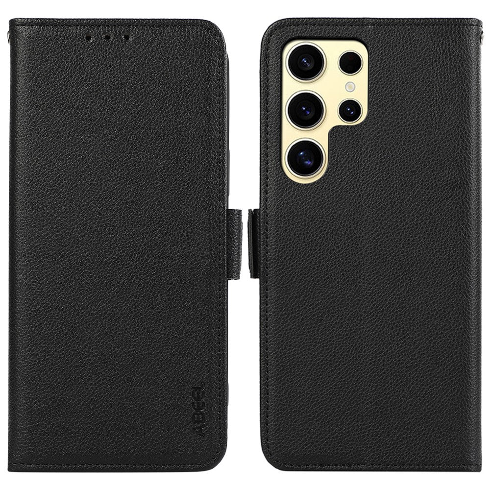 ABEEL för Samsung Galaxy S23 Ultra PU-läderfodral Plånbok Mobiltelefonskal med RFID-blockering