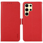 ABEEL til Samsung Galaxy S24 Ultra Cover Litchi Tekstur Læder RFID Blokerende Telefoncover