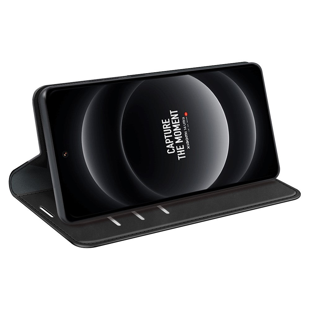 Xiaomi 14 Ultra-skal i PU-läder, plånboksfodral med magnetiskt skydd, mobilskal