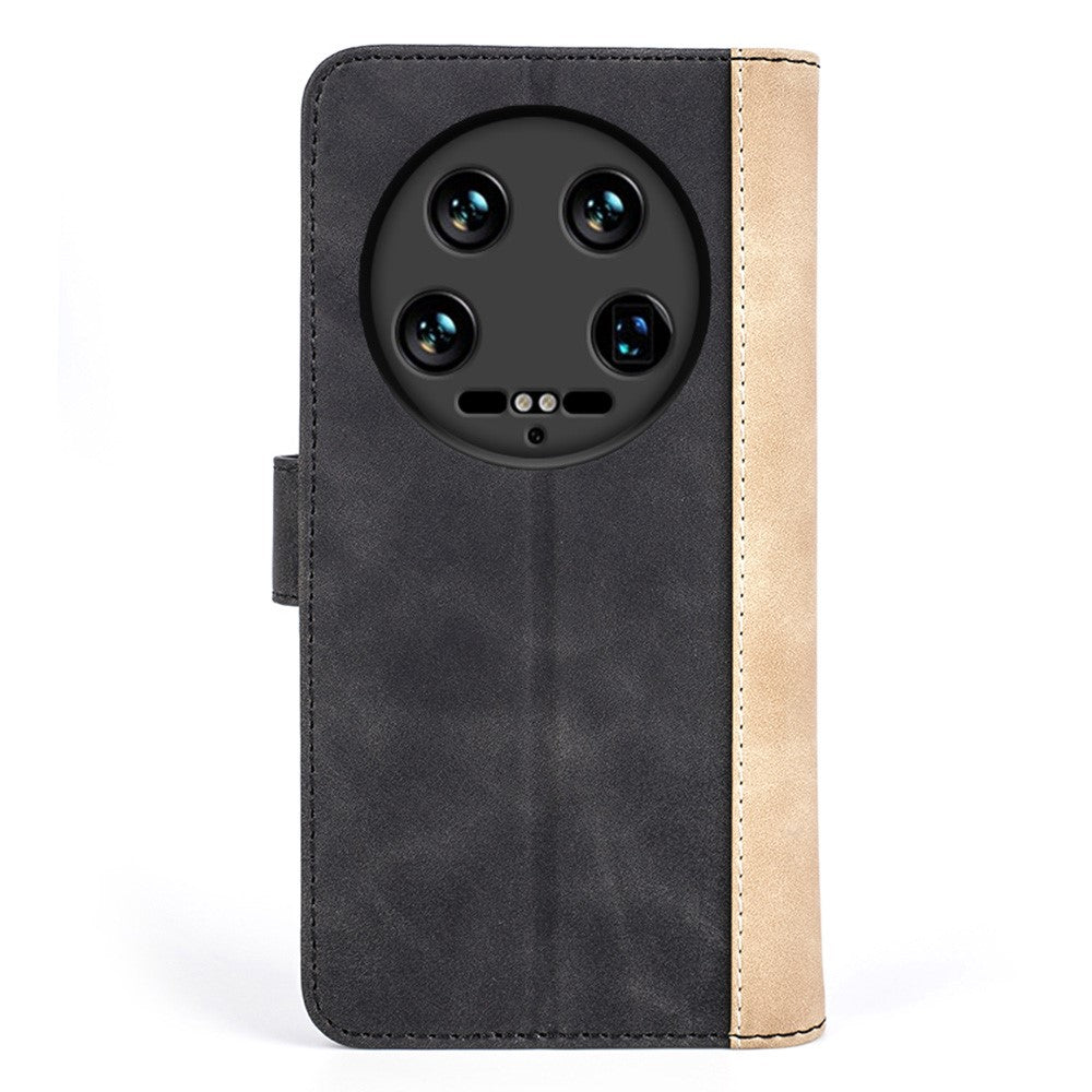 For Xiaomi 14 Ultra Wallet Phone Case PU Leather Color Splicing Leather Flip Cover