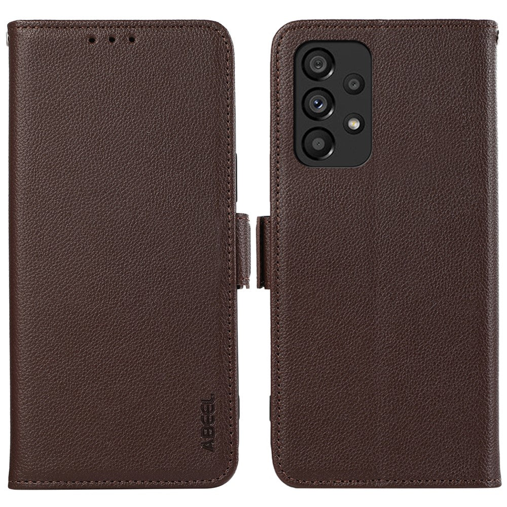 ABEEL For Samsung Galaxy A33 5G Case RFID Blocking PU Leather Phone Cover with Card Holder
