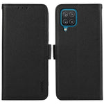 ABEEL För Samsung Galaxy A12 Skal Litchi Textur PU Läder RFID Blockerande Mobilskal