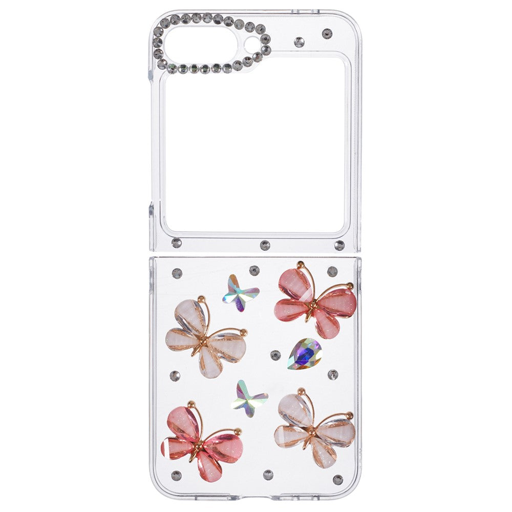 Samsung Galaxy Z Flip7 FE 5G / Z Flip6 5G-skal i to dele, plastetui dekoreret med rhinsten