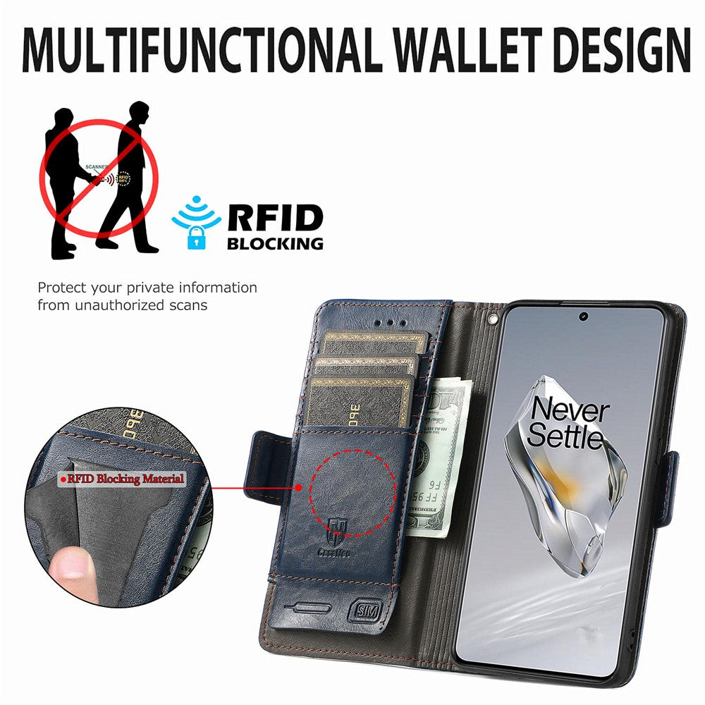 For OnePlus 12 5G Phone Cases CASENEO PU Leather Cover Stand with RFID Blocking Wallet
