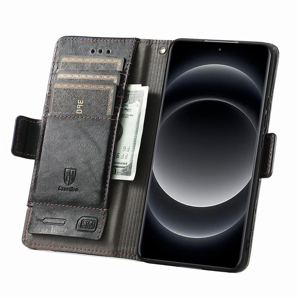 Xiaomi 14 Ultra mobilskal CASENEO PU Läderfodral Stativ med RFID-blockerande Plånbok