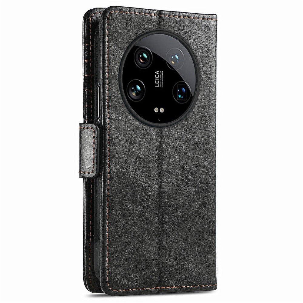 For Xiaomi 14 Ultra Phone Cases CASENEO PU Leather Cover Stand with RFID Blocking Wallet