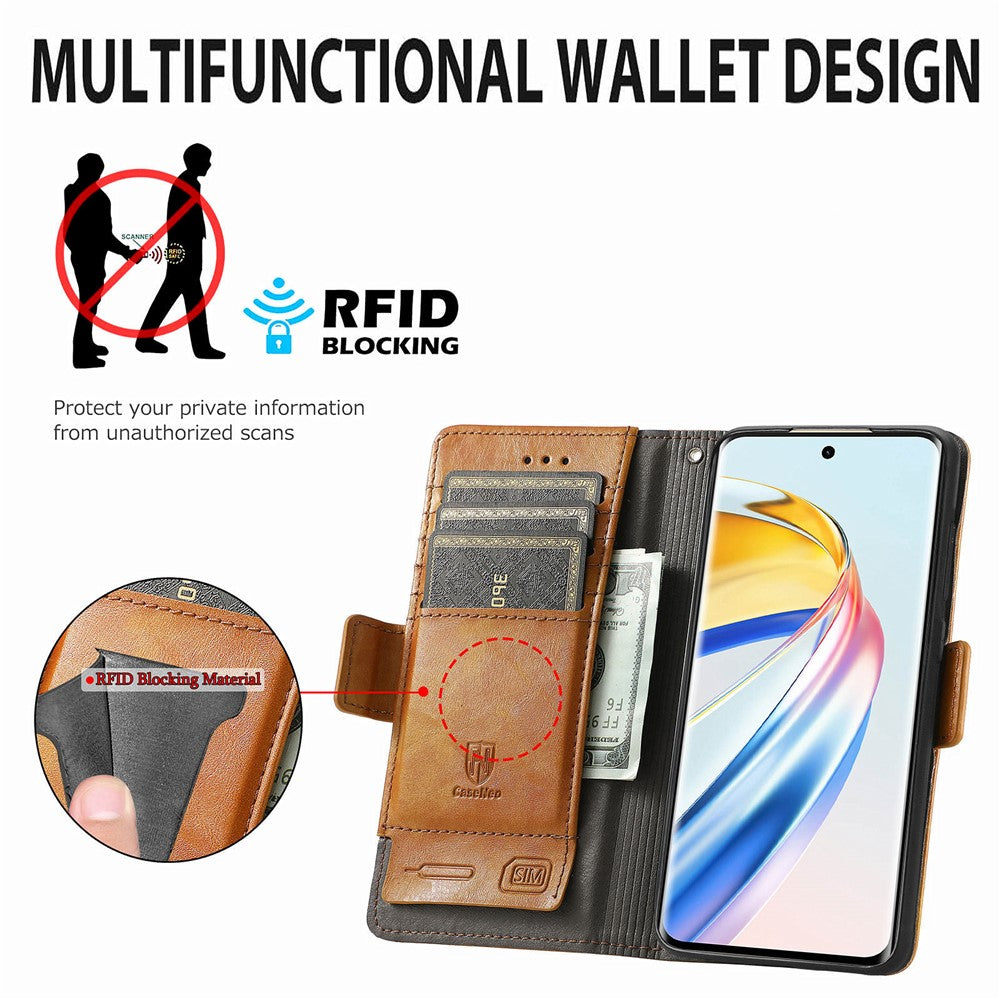 For Honor X9b 5G / X50 5G / Magic6 Lite 5G Phone Cases CASENEO PU Leather Cover Stand with RFID Blocking Wallet