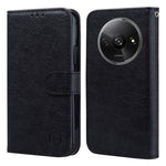 For Xiaomi Redmi A3 / Poco C61 4G Case Solid Color Leather Folding Stand Wallet Leather Phone Cover