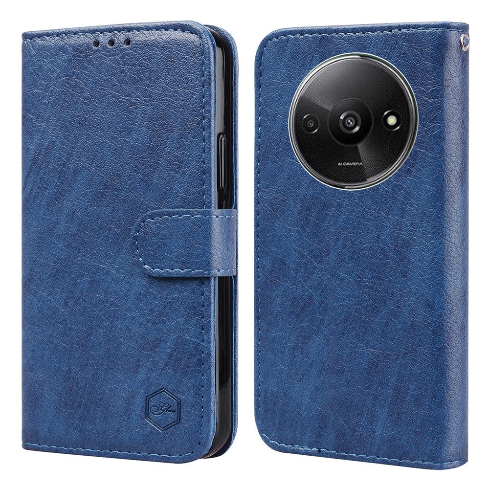 For Xiaomi Redmi A3 / Poco C61 4G Case Solid Color Leather Folding Stand Wallet Leather Phone Cover