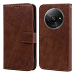 For Xiaomi Redmi A3 / Poco C61 4G Case Solid Color Leather Folding Stand Wallet Leather Phone Cover