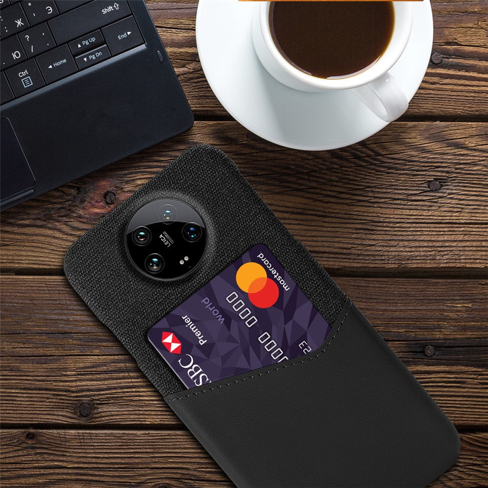For Xiaomi 14 Ultra Phone Case Card Holder PU Leather+PC Drop-resistant Phone Shell