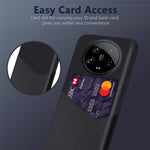 For Xiaomi 14 Ultra Phone Case Card Holder PU Leather+PC Drop-resistant Phone Shell
