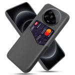 For Xiaomi 14 Ultra Phone Case Card Holder PU Leather+PC Drop-resistant Phone Shell