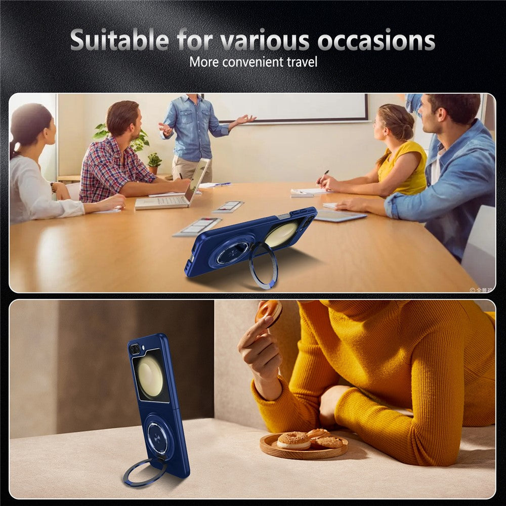 For Samsung Galaxy Z Flip5 5G Magnetic Case Invisible Kickstand PC+TPU Phone Cover