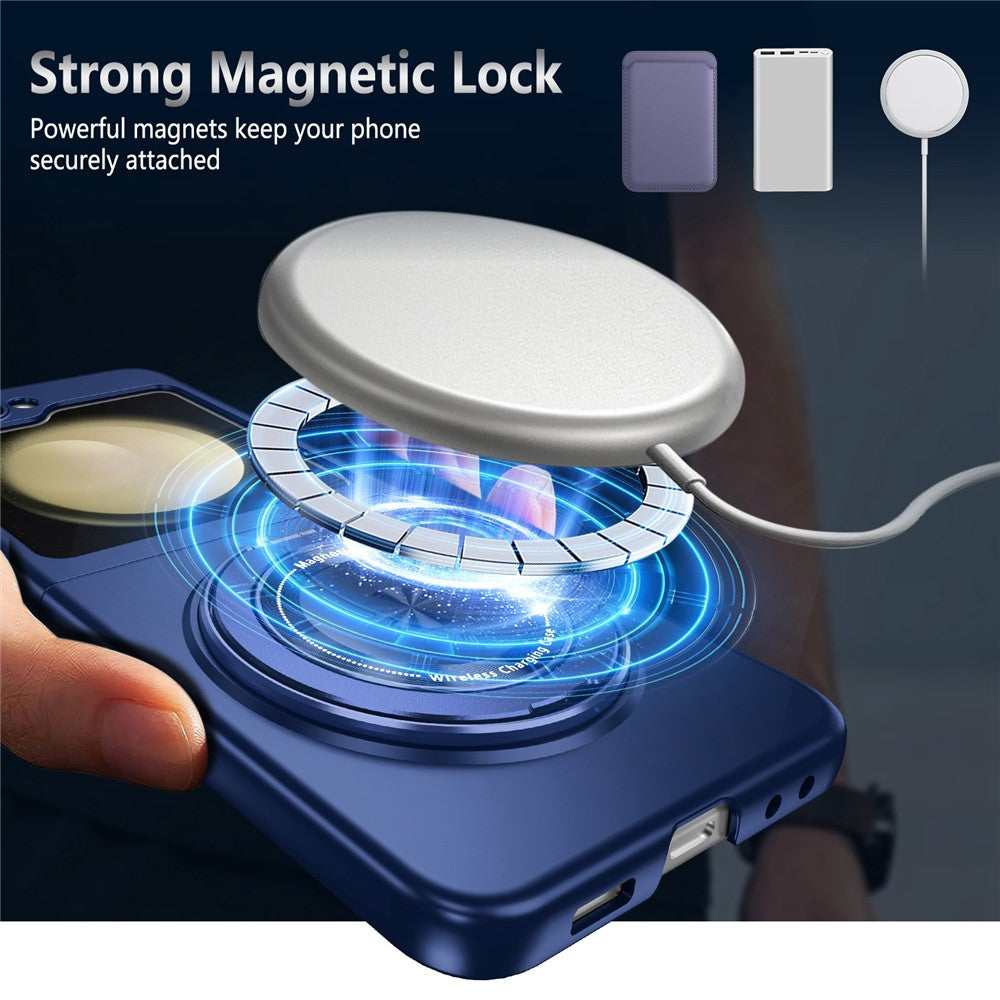 For Samsung Galaxy Z Flip5 5G Magnetic Case Invisible Kickstand PC+TPU Phone Cover