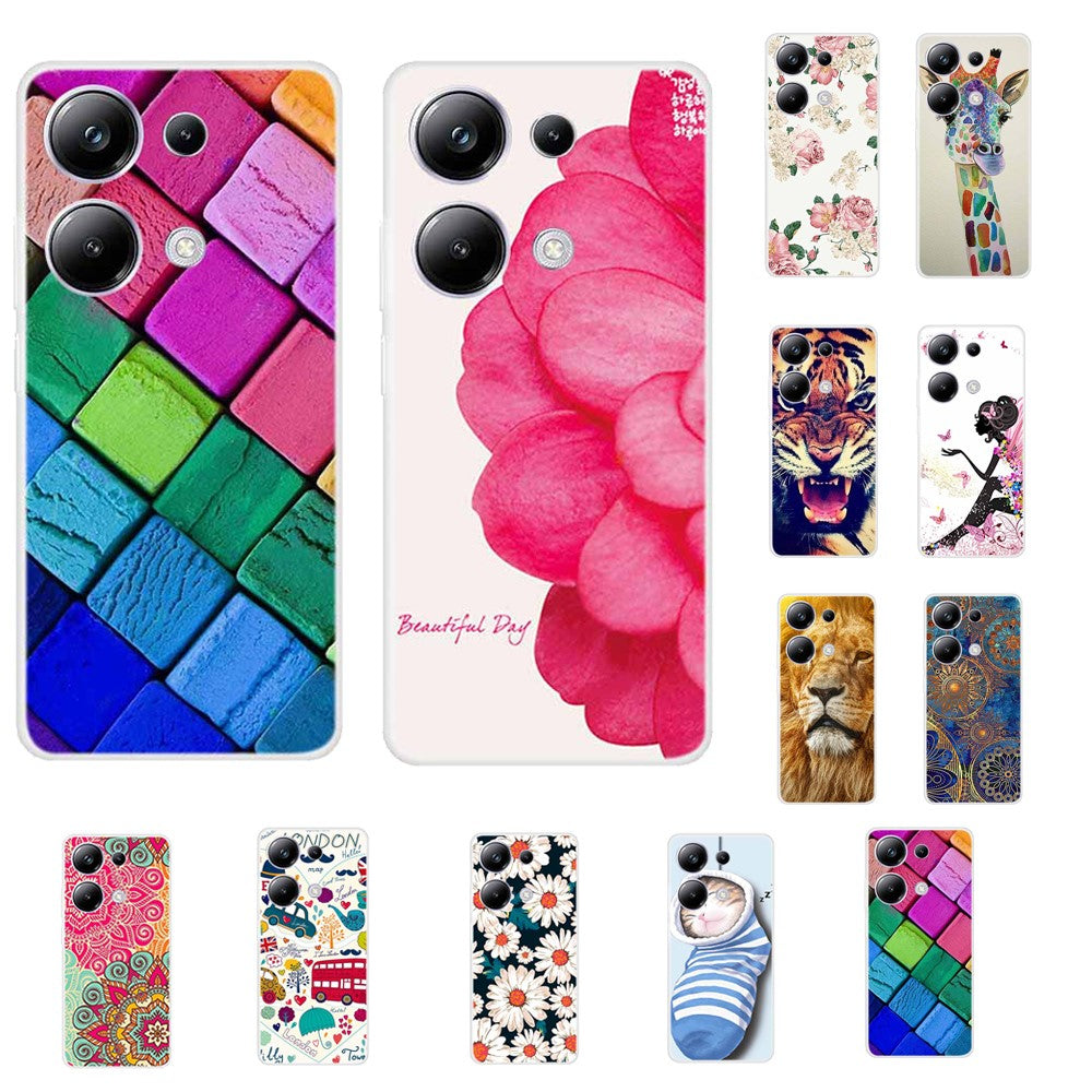 Xiaomi Redmi Note 13 Pro 4G / Poco M6 Pro 4G-skal TPU-mönstertrycksmobilskal