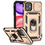 För iPhone 11 Fodral PC+TPU Stativ Mobilskal med Kameraskydd och Skjutreglage