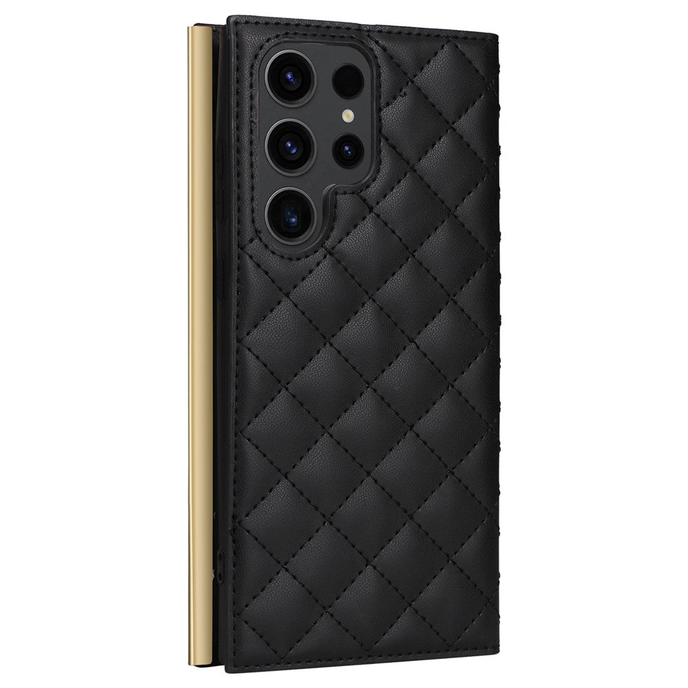 Samsung Galaxy S23 Ultra Axelskal Sugkoppsfodral i PU-läder Plånboksfodral