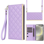 For Samsung Galaxy S24 Stand Wallet Phone Case PU Leather Flip Cover with Shoulder Strap