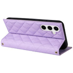 For Samsung Galaxy S24 Stand Wallet Phone Case PU Leather Flip Cover with Shoulder Strap