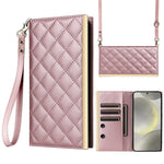 For Samsung Galaxy S24 Stand Wallet Phone Case PU Leather Flip Cover with Shoulder Strap