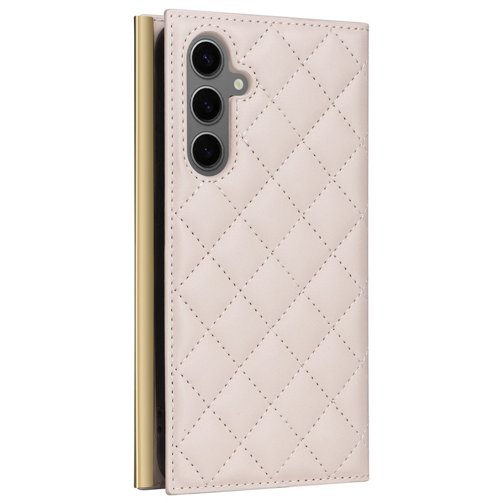 For Samsung Galaxy S24+ Case Suction Cup PU Leather Wallet Phone Cover with Straps
