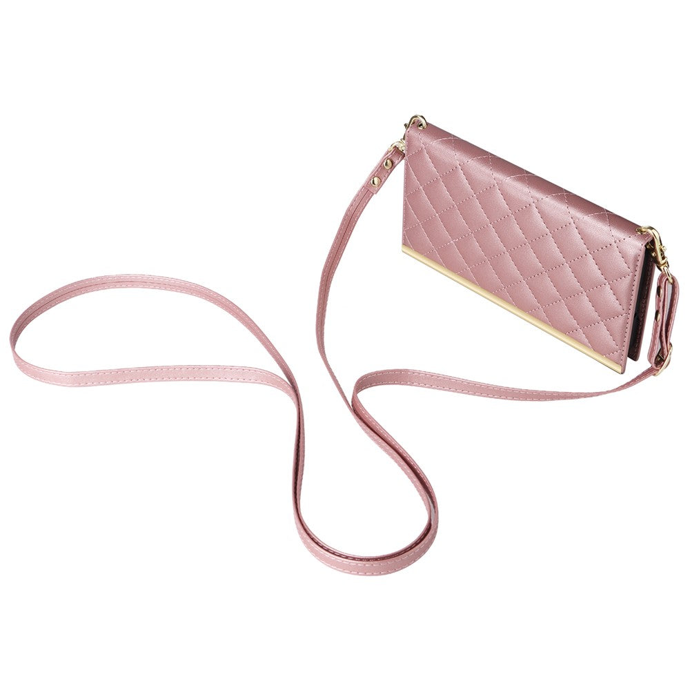 For Samsung Galaxy S23 FE Case PU Leather Suction Cup Phone Cover with Shoulder Strap